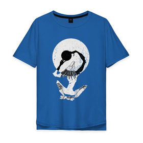 Мужская футболка хлопок Oversize с принтом Шаман в Екатеринбурге, 100% хлопок | свободный крой, круглый ворот, “спинка” длиннее передней части | готика | заклятие | луна | магия | мистика | миф | мрачное | ночь | ритуал | символ | скелет | шаман
