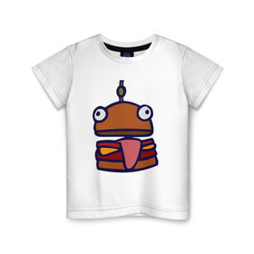 Детская футболка хлопок с принтом Derp Burger в Екатеринбурге, 100% хлопок | круглый вырез горловины, полуприлегающий силуэт, длина до линии бедер | fortnite | фортнайт