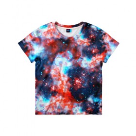 Детская футболка 3D с принтом Звёздная туманность в Екатеринбурге, 100% гипоаллергенный полиэфир | прямой крой, круглый вырез горловины, длина до линии бедер, чуть спущенное плечо, ткань немного тянется | abstractio | cosmos | nebula | space | star | universe | абстракция | вселенная | звезды | космос | мир | планеты