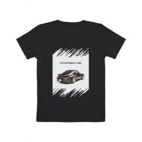 Детская футболка хлопок с принтом Porsche retro в Екатеринбурге, 100% хлопок | круглый вырез горловины, полуприлегающий силуэт, длина до линии бедер | auto | porsche | retro | авто | автомобиль | порш | порше | ретро