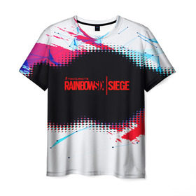 Мужская футболка 3D с принтом RAINBOW SIX SIEGE в Екатеринбурге, 100% полиэфир | прямой крой, круглый вырез горловины, длина до линии бедер | Тематика изображения на принте: action | game | rainbow six siege | tom clancys | игры | радуга | том кленси | шутер