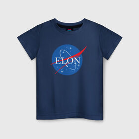 Детская футболка хлопок с принтом Elon в Екатеринбурге, 100% хлопок | круглый вырез горловины, полуприлегающий силуэт, длина до линии бедер | elon musk | spacex | илон маск | космос | марс | спейс икс