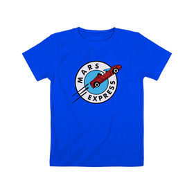 Детская футболка хлопок с принтом Mars Express в Екатеринбурге, 100% хлопок | круглый вырез горловины, полуприлегающий силуэт, длина до линии бедер | Тематика изображения на принте: elon musk | spacex | илон маск | космос | марс | спейс икс