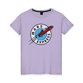 Женская футболка хлопок с принтом Mars Express в Екатеринбурге, 100% хлопок | прямой крой, круглый вырез горловины, длина до линии бедер, слегка спущенное плечо | elon musk | spacex | илон маск | космос | марс | спейс икс