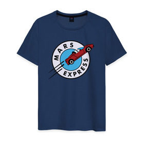 Мужская футболка хлопок с принтом Mars Express в Екатеринбурге, 100% хлопок | прямой крой, круглый вырез горловины, длина до линии бедер, слегка спущенное плечо. | elon musk | spacex | илон маск | космос | марс | спейс икс
