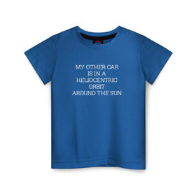 Детская футболка хлопок с принтом Тесла в Космосе в Екатеринбурге, 100% хлопок | круглый вырез горловины, полуприлегающий силуэт, длина до линии бедер | elon musk | spacex | илон маск | космос | марс | спейс икс
