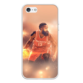 Чехол для iPhone 5/5S матовый с принтом NBA Stars в Екатеринбурге, Силикон | Область печати: задняя сторона чехла, без боковых панелей | hurden | nba | rockets | баскетбол | нба | харден | хьюстон рокетс