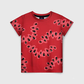 Детская футболка 3D с принтом Watermelon pattern в Екатеринбурге, 100% гипоаллергенный полиэфир | прямой крой, круглый вырез горловины, длина до линии бедер, чуть спущенное плечо, ткань немного тянется | Тематика изображения на принте: pattern | watermelon | арбуз | еда | лето | фрукты | ягоды