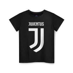 Детская футболка хлопок с принтом Juventus FC в Екатеринбурге, 100% хлопок | круглый вырез горловины, полуприлегающий силуэт, длина до линии бедер | football | juventus | soccer | италия | турин | футбольный | ювентус