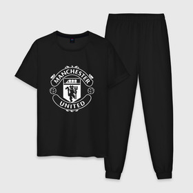 Мужская пижама хлопок с принтом Manchester United в Екатеринбурге, 100% хлопок | брюки и футболка прямого кроя, без карманов, на брюках мягкая резинка на поясе и по низу штанин
 | club | football | logo | manchester | rooney | united | английская | дьяволы | красные | лига | лого | логотип | манчестер | премьер | эмблема | юнайтед