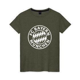 Женская футболка хлопок с принтом FC Bayern Munchen в Екатеринбурге, 100% хлопок | прямой крой, круглый вырез горловины, длина до линии бедер, слегка спущенное плечо | bayern | football | munchen | бавария | байерн | мюнхен | мюнхенская