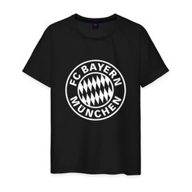 Мужская футболка хлопок с принтом FC Bayern Munchen в Екатеринбурге, 100% хлопок | прямой крой, круглый вырез горловины, длина до линии бедер, слегка спущенное плечо. | bayern | football | munchen | бавария | байерн | мюнхен | мюнхенская