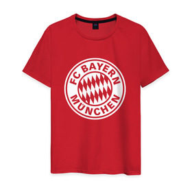 Мужская футболка хлопок с принтом FC Bayern Munchen #2 в Екатеринбурге, 100% хлопок | прямой крой, круглый вырез горловины, длина до линии бедер, слегка спущенное плечо. | bayern | football | munchen | бавария | байерн | мюнхен | мюнхенская