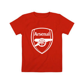 Детская футболка хлопок с принтом Arsenal FC в Екатеринбурге, 100% хлопок | круглый вырез горловины, полуприлегающий силуэт, длина до линии бедер | arsenal | fc | арсенал | клуб | футбольный