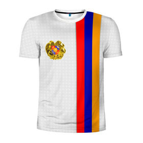 Мужская футболка 3D спортивная с принтом I Love Armenia в Екатеринбурге, 100% полиэстер с улучшенными характеристиками | приталенный силуэт, круглая горловина, широкие плечи, сужается к линии бедра | Тематика изображения на принте: armenia | армения | герб армении | ереван | флаг армении