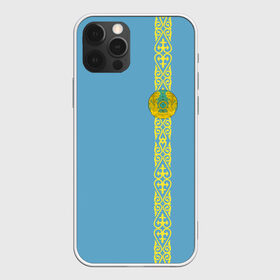 Чехол для iPhone 12 Pro Max с принтом Казахстан лента с гербом в Екатеринбурге, Силикон |  | kaz | kazakhstan | kz | герб | казахстан | орнамент | флаг