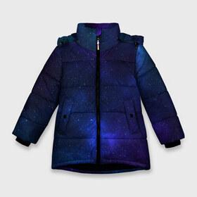 Зимняя куртка для девочек 3D с принтом Звёздное небо в Екатеринбурге, ткань верха — 100% полиэстер; подклад — 100% полиэстер, утеплитель — 100% полиэстер. | длина ниже бедра, удлиненная спинка, воротник стойка и отстегивающийся капюшон. Есть боковые карманы с листочкой на кнопках, утяжки по низу изделия и внутренний карман на молнии. 

Предусмотрены светоотражающий принт на спинке, радужный светоотражающий элемент на пуллере молнии и на резинке для утяжки. | abstraction | cosmos | nebula | space | star | universe | абстракция | вселенная | звезды | космос | мир | планеты