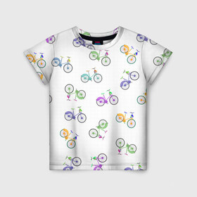 Детская футболка 3D с принтом Радужные велосипеды в Екатеринбурге, 100% гипоаллергенный полиэфир | прямой крой, круглый вырез горловины, длина до линии бедер, чуть спущенное плечо, ткань немного тянется | 