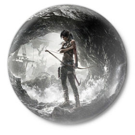 Значок с принтом Tomb Raider в Екатеринбурге,  металл | круглая форма, металлическая застежка в виде булавки | Тематика изображения на принте: croft | lara | raider | tomb | гробниц | игра | крофт | лара | расхитительница