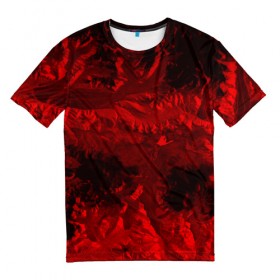 Мужская футболка 3D с принтом Abstraction cosmos RED в Екатеринбурге, 100% полиэфир | прямой крой, круглый вырез горловины, длина до линии бедер | abstraction | cosmos | nebula | space | star | universe | абстракция | вселенная | звезды | космос | мир | планеты