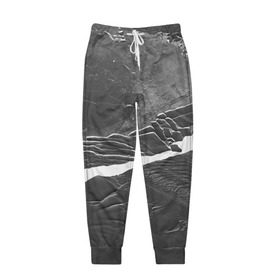 Мужские брюки 3D с принтом GRAY COSMOS в Екатеринбурге, 100% полиэстер | манжеты по низу, эластичный пояс регулируется шнурком, по бокам два кармана без застежек, внутренняя часть кармана из мелкой сетки | 