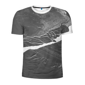 Мужская футболка 3D спортивная с принтом GRAY COSMOS в Екатеринбурге, 100% полиэстер с улучшенными характеристиками | приталенный силуэт, круглая горловина, широкие плечи, сужается к линии бедра | 