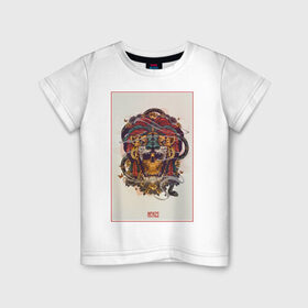 Детская футболка хлопок с принтом Мексика в Екатеринбурге, 100% хлопок | круглый вырез горловины, полуприлегающий силуэт, длина до линии бедер | америка | ацтеки | латино | майя | маска | тигр | череп | этно | южная