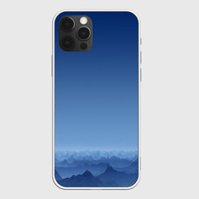 Чехол для iPhone 12 Pro с принтом Blue Mountains в Екатеринбурге, силикон | область печати: задняя сторона чехла, без боковых панелей | вид | горы | ночь | пейзаж | природа | синий | скалы | сумерки | туман | утро