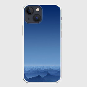 Чехол для iPhone 13 mini с принтом Blue Mountains в Екатеринбурге,  |  | вид | горы | ночь | пейзаж | природа | синий | скалы | сумерки | туман | утро