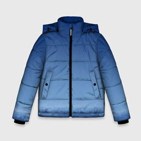 Зимняя куртка для мальчиков 3D с принтом Blue Mountains в Екатеринбурге, ткань верха — 100% полиэстер; подклад — 100% полиэстер, утеплитель — 100% полиэстер | длина ниже бедра, удлиненная спинка, воротник стойка и отстегивающийся капюшон. Есть боковые карманы с листочкой на кнопках, утяжки по низу изделия и внутренний карман на молнии. 

Предусмотрены светоотражающий принт на спинке, радужный светоотражающий элемент на пуллере молнии и на резинке для утяжки | Тематика изображения на принте: вид | горы | ночь | пейзаж | природа | синий | скалы | сумерки | туман | утро