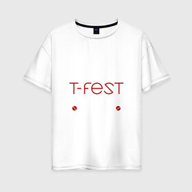 Женская футболка хлопок Oversize с принтом Я прост хочу слушать T-Fest в Екатеринбурге, 100% хлопок | свободный крой, круглый ворот, спущенный рукав, длина до линии бедер
 | gazgolder | hip hop | mc | rap | t fest | tfest | исполнитель | кирилл | мс | незборецький | реп | репер | речитатив | рэп | рэпер | т | т фест | тфест | украинский | участник | фест | хип | хипхоп | хоп