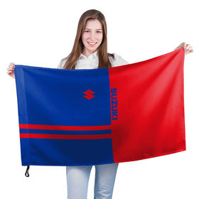 Флаг 3D с принтом Suzuki в Екатеринбурге, 100% полиэстер | плотность ткани — 95 г/м2, размер — 67 х 109 см. Принт наносится с одной стороны | 