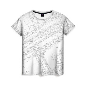 Женская футболка 3D с принтом Топография_01 в Екатеринбурге, 100% полиэфир ( синтетическое хлопкоподобное полотно) | прямой крой, круглый вырез горловины, длина до линии бедер | survey | геодезист | геодезия | топография