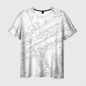 Мужская футболка 3D с принтом Топография_01 в Екатеринбурге, 100% полиэфир | прямой крой, круглый вырез горловины, длина до линии бедер | survey | геодезист | геодезия | топография