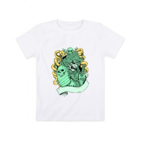 Детская футболка хлопок с принтом Самурай в Екатеринбурге, 100% хлопок | круглый вырез горловины, полуприлегающий силуэт, длина до линии бедер | арт | воин | прикольные | самурай | цветные | япония | яркие