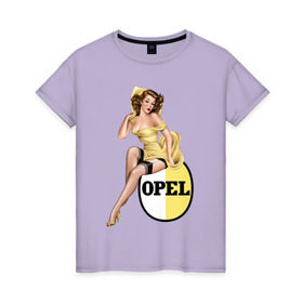 Женская футболка хлопок с принтом Pin-Up Girls в Екатеринбурге, 100% хлопок | прямой крой, круглый вырез горловины, длина до линии бедер, слегка спущенное плечо | opel | pin up girls | опель