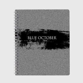 Тетрадь с принтом Blue October в Екатеринбурге, 100% бумага | 48 листов, плотность листов — 60 г/м2, плотность картонной обложки — 250 г/м2. Листы скреплены сбоку удобной пружинной спиралью. Уголки страниц и обложки скругленные. Цвет линий — светло-серый
 | 