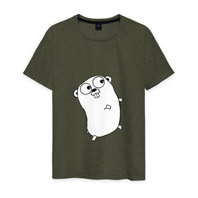 Мужская футболка хлопок с принтом Golang в Екатеринбурге, 100% хлопок | прямой крой, круглый вырез горловины, длина до линии бедер, слегка спущенное плечо. | go | golang | код | кодер | компьютер | программирование | программист | язык программирования