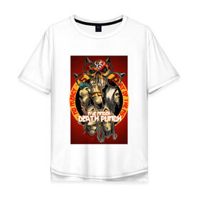 Мужская футболка хлопок Oversize с принтом Five Finger Death Punch 2 в Екатеринбурге, 100% хлопок | свободный крой, круглый ворот, “спинка” длиннее передней части | Тематика изображения на принте: 5fdp | ffdp | five finger death punch
