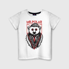 Детская футболка хлопок с принтом Медведь в Екатеринбурге, 100% хлопок | круглый вырез горловины, полуприлегающий силуэт, длина до линии бедер | криминал | мафия | мистер | полярный