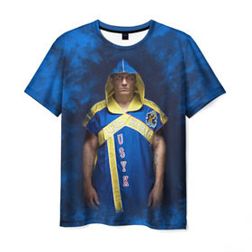 Мужская футболка 3D с принтом Александр Усик в Екатеринбурге, 100% полиэфир | прямой крой, круглый вырез горловины, длина до линии бедер | wbc | wbo | бокс | боксеры | усик