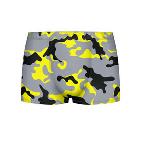 Мужские трусы 3D с принтом Yellow camouflage в Екатеринбурге, 50% хлопок, 50% полиэстер | классическая посадка, на поясе мягкая тканевая резинка | Тематика изображения на принте: camouflage | камуфляж | комуфляж