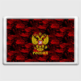 Магнит 45*70 с принтом Russia flower red collection в Екатеринбурге, Пластик | Размер: 78*52 мм; Размер печати: 70*45 | 