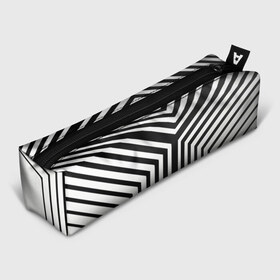 Пенал 3D с принтом Кибер Зебра в Екатеринбурге, 100% полиэстер | плотная ткань, застежка на молнии | black and white stripes | geometry | vest | zebra | геометрия | зебра | тельняшка | черно белая полоска