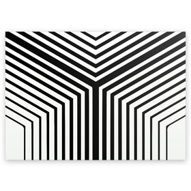Поздравительная открытка с принтом Кибер Зебра в Екатеринбурге, 100% бумага | плотность бумаги 280 г/м2, матовая, на обратной стороне линовка и место для марки
 | Тематика изображения на принте: black and white stripes | geometry | vest | zebra | геометрия | зебра | тельняшка | черно белая полоска