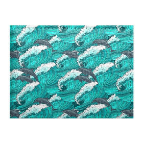 Обложка для студенческого билета с принтом Дельфины в Екатеринбурге, натуральная кожа | Размер: 11*8 см; Печать на всей внешней стороне | Тематика изображения на принте: dolphins | fish | ocean | pattern | sea | summer | waves | волны | дельфины | лето | море | океан | паттерн | рыбы