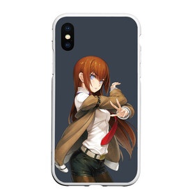 Чехол для iPhone XS Max матовый с принтом Kurusi makise Steins gate в Екатеринбурге, Силикон | Область печати: задняя сторона чехла, без боковых панелей | anime | kristina | kurisu | okabe | sience | stein | steins | steonggate | врата штейна | курису | макисе