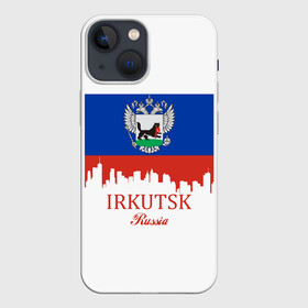 Чехол для iPhone 13 mini с принтом IRKUTSK (Иркутск) в Екатеринбурге,  |  | 138 | 38 | irkutsk | ru | rus | герб | знак | иркутск | иркутский | надпись | патриот | полосы | российская | российский | россия | русская | русский | рф | символ | страна | флаг | флага | цвета