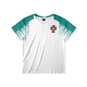 Детская футболка 3D с принтом Portugal 2018 WC Anthem away в Екатеринбурге, 100% гипоаллергенный полиэфир | прямой крой, круглый вырез горловины, длина до линии бедер, чуть спущенное плечо, ткань немного тянется | 
