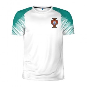 Мужская футболка 3D спортивная с принтом Portugal 2018 WC Anthem away в Екатеринбурге, 100% полиэстер с улучшенными характеристиками | приталенный силуэт, круглая горловина, широкие плечи, сужается к линии бедра | Тематика изображения на принте: 